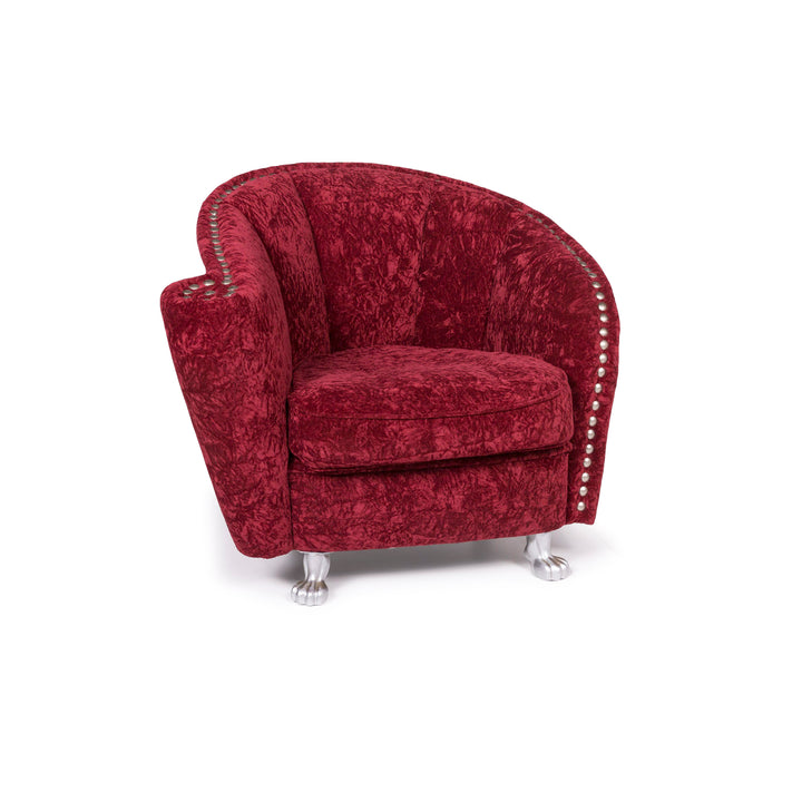 Bretz Gaudi Samt Sessel Rot #11855