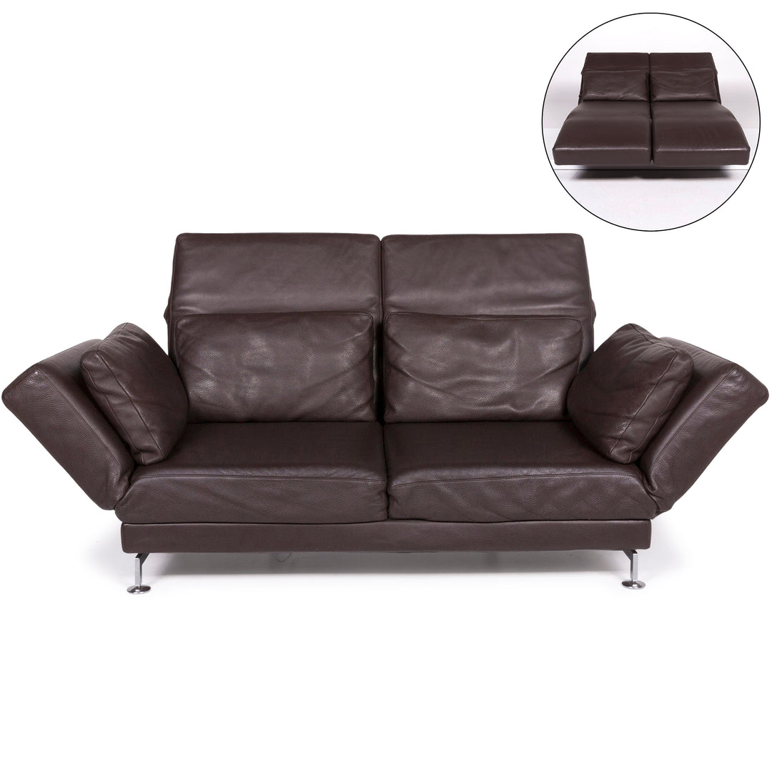 Brühl & Sippold Moule Leder Sofa Braun Zweisitzer #11607