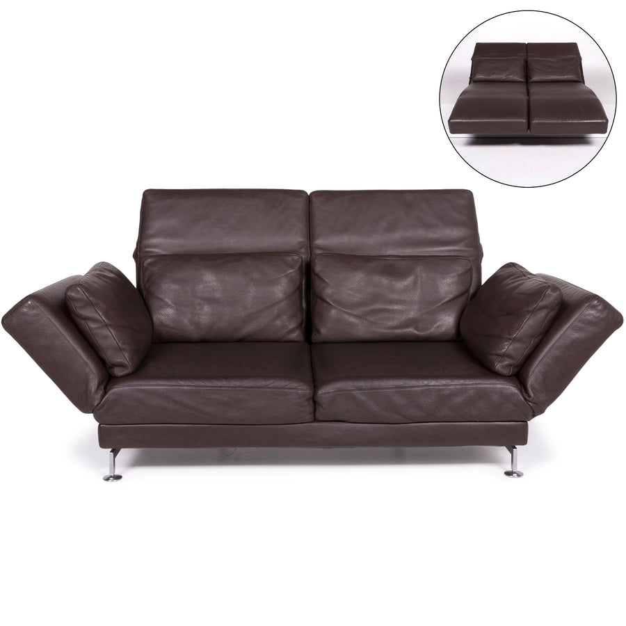 Brühl & Sippold Moule Leder Sofa Braun Zweisitzer #11607