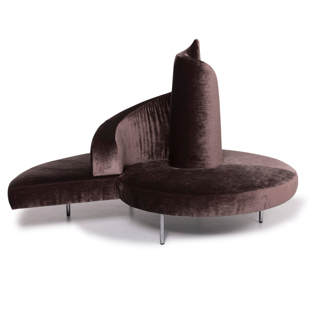 edra Tatlin fabric sofa by Mario Cananzi Roberto Semprini brown three-seater #11228