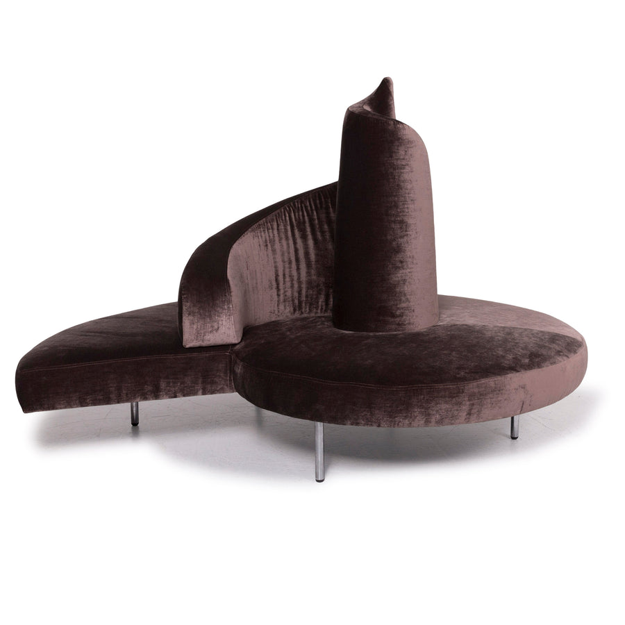 edra Tatlin fabric sofa by Mario Cananzi Roberto Semprini brown three-seater #11228