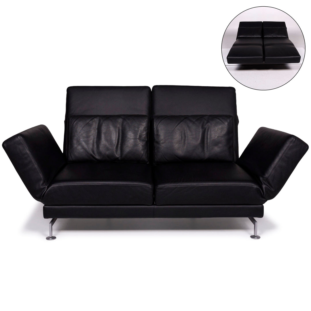 Brühl Moule Leder Sofa Schwarz Zweisitzer #11126