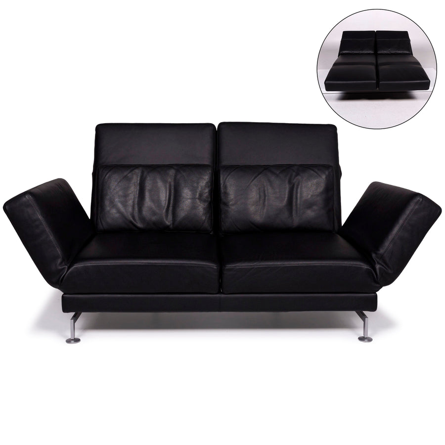Brühl Moule Leder Sofa Schwarz Zweisitzer #11126