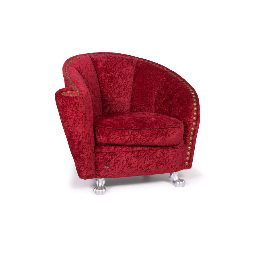Bretz Gaudi Samt Sessel Rot #11803