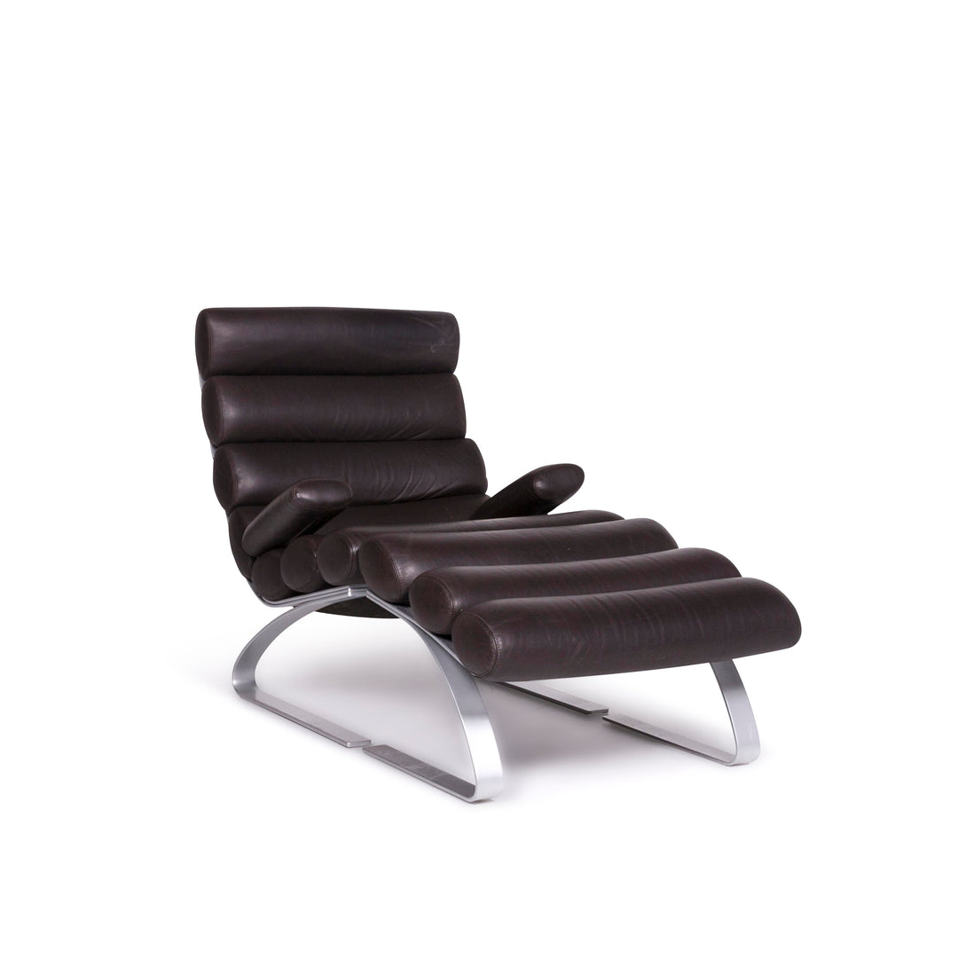 Tabouret de fauteuil en cuir Cor Sinus marron #9003