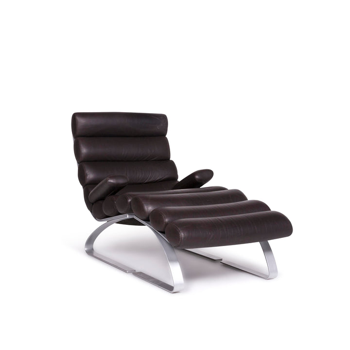 Tabouret de fauteuil en cuir Cor Sinus marron #9003