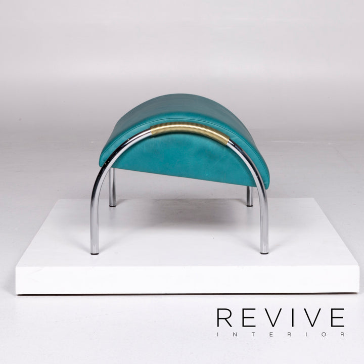 Fauteuil en cuir design Cor Cycle par Peter Maly Tabouret de fauteuil turquoise #10512