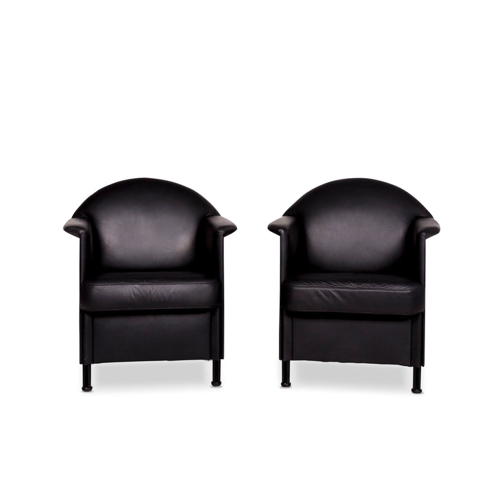 Cor Leder Sessel Garnitur Schwarz 2x Sessel #10370