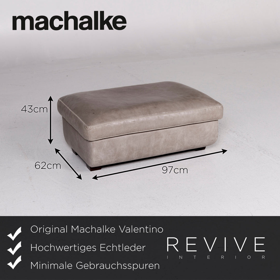 Machalke Valentino Leder Sofa Garnitur Grau 1x Dreisitzer 1x Couch #11340