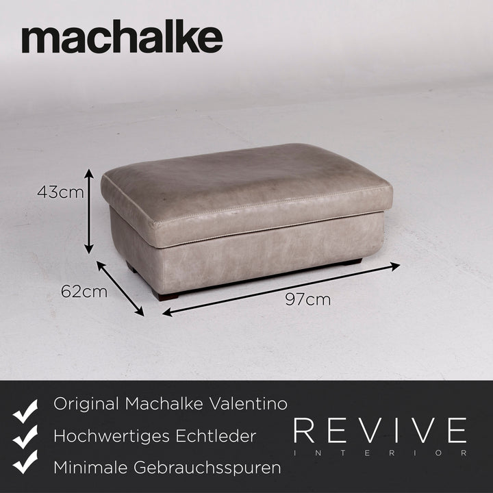Machalke Valentino Leder Sofa Garnitur Grau 1x Dreisitzer 1x Couch #11340