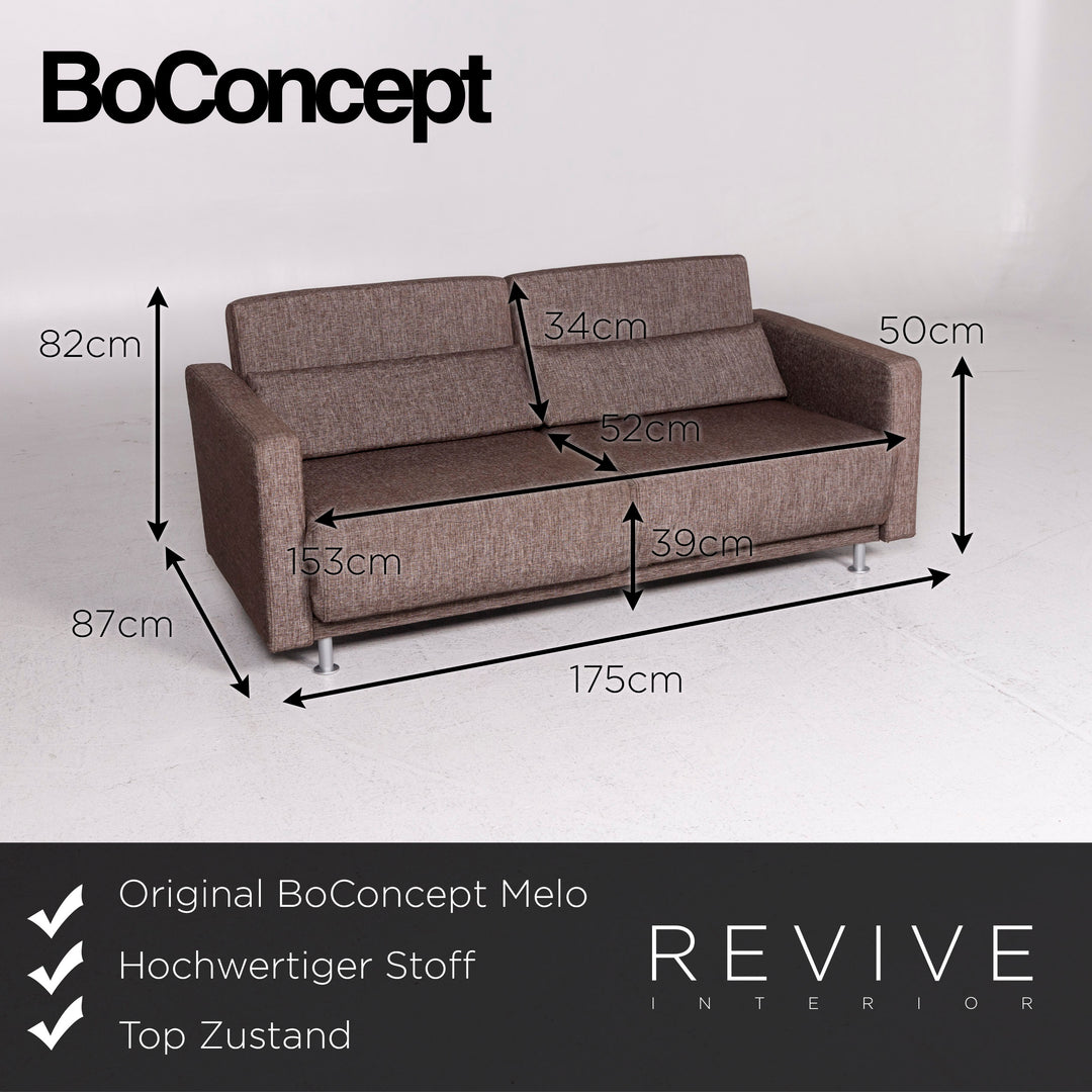 BoConcept Melo Stoff Schlafsofa Braun Sofa Schlaffunktion Funktion Couch #12054