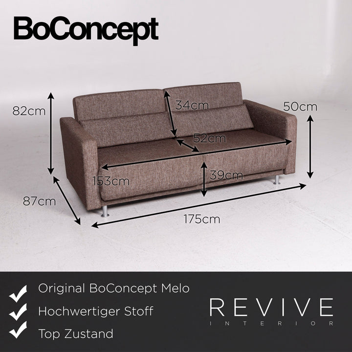 BoConcept Melo Stoff Schlafsofa Braun Sofa Schlaffunktion Funktion Couch #12054