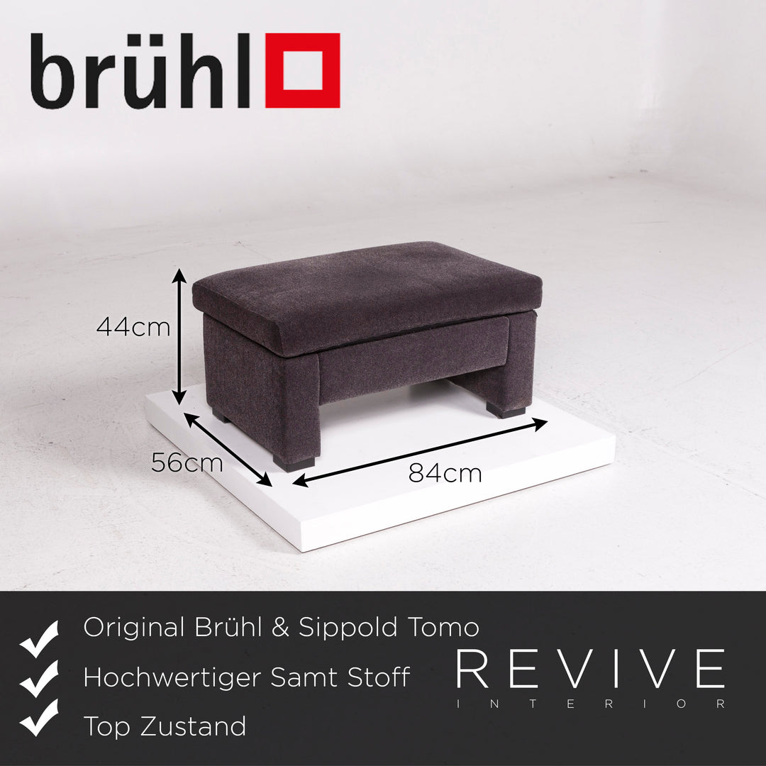 Brühl & Sippold Tomo Samt Stoff Sofa Garnitur 1x Dreisitzer 1x Hocker #12103