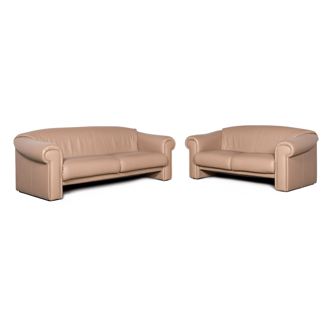 Brühl Ampiezza Designer Leder Sofa Garnitur Cognac Dreisitzer Zweisitzer Echtleder Couch #8491
