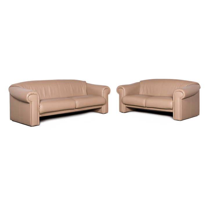 Brühl Ampiezza Designer Leder Sofa Garnitur Cognac Dreisitzer Zweisitzer Echtleder Couch #8491