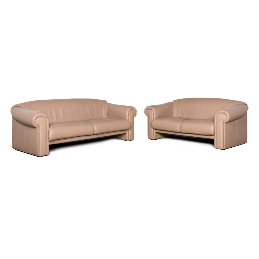 Brühl Ampiezza Designer Leder Sofa Garnitur Cognac Dreisitzer Zweisitzer Echtleder Couch #8491