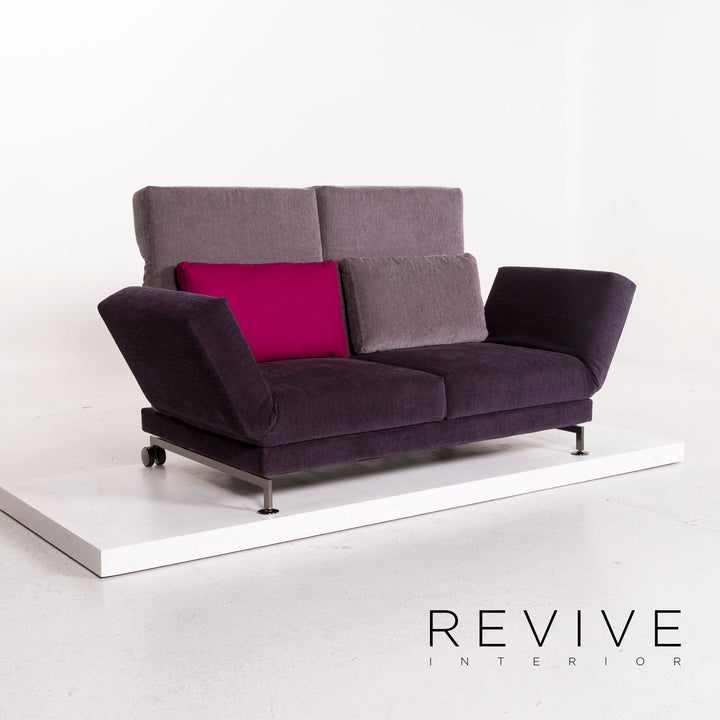 Brühl & Sippold Moule Stoff Sofa Lila Mehrfarbig Schlaffunktion Schlafsofa Couch #12197
