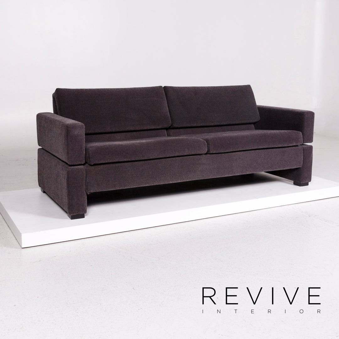 Brühl & Sippold Tomo Samt Stoff Sofa Anthrazit Grau Dreisitzer Couch #11430