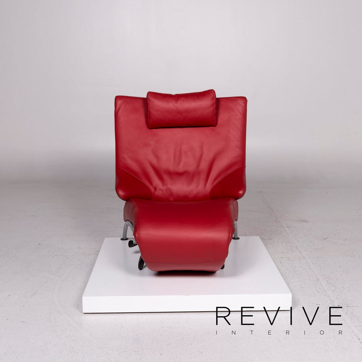 WK Wohnen leather armchair red function relaxation function #11967