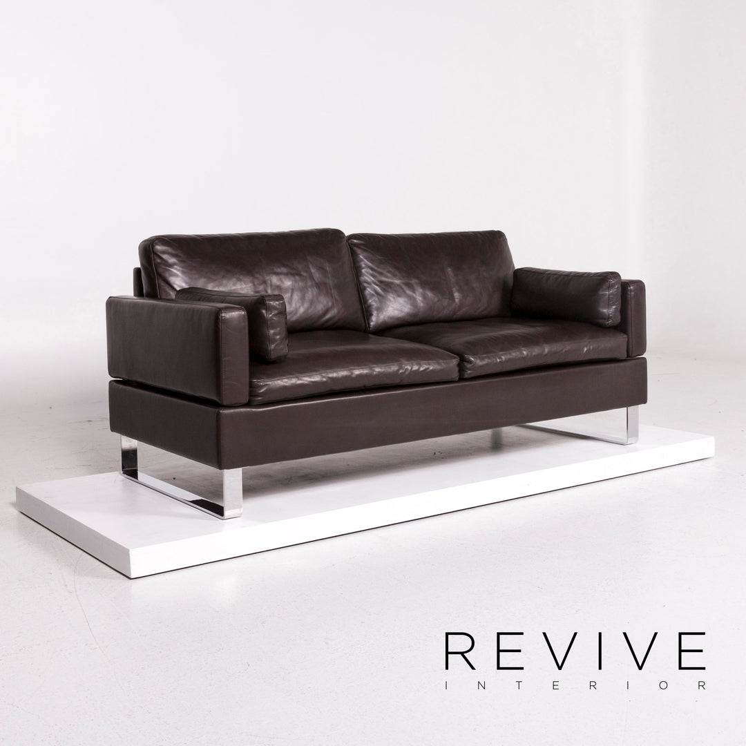 Brühl & Sippold Alba Leder Sofa Garnitur Braun 2x Zweisitzer #12194