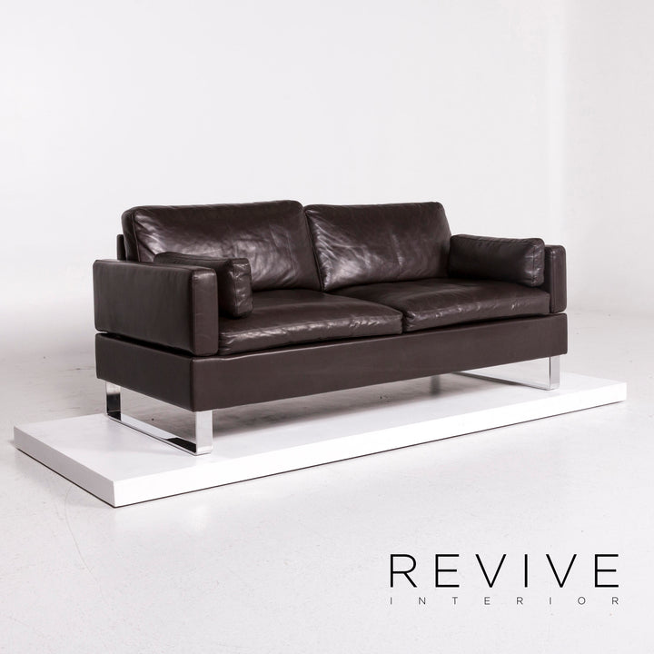 Brühl & Sippold Alba Leder Sofa Garnitur Braun 2x Zweisitzer #12194