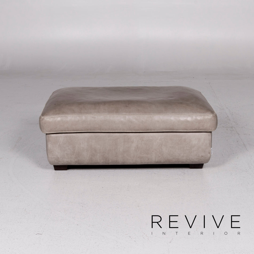 Machalke Valentino Leder Sofa Garnitur Grau 1x Dreisitzer 1x Couch #11340