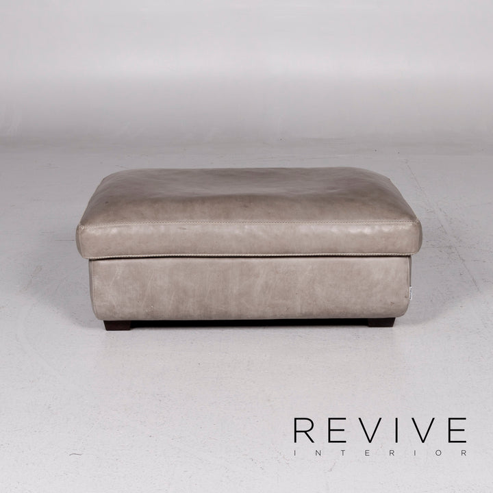 Machalke Valentino Leder Sofa Garnitur Grau 1x Dreisitzer 1x Couch #11340