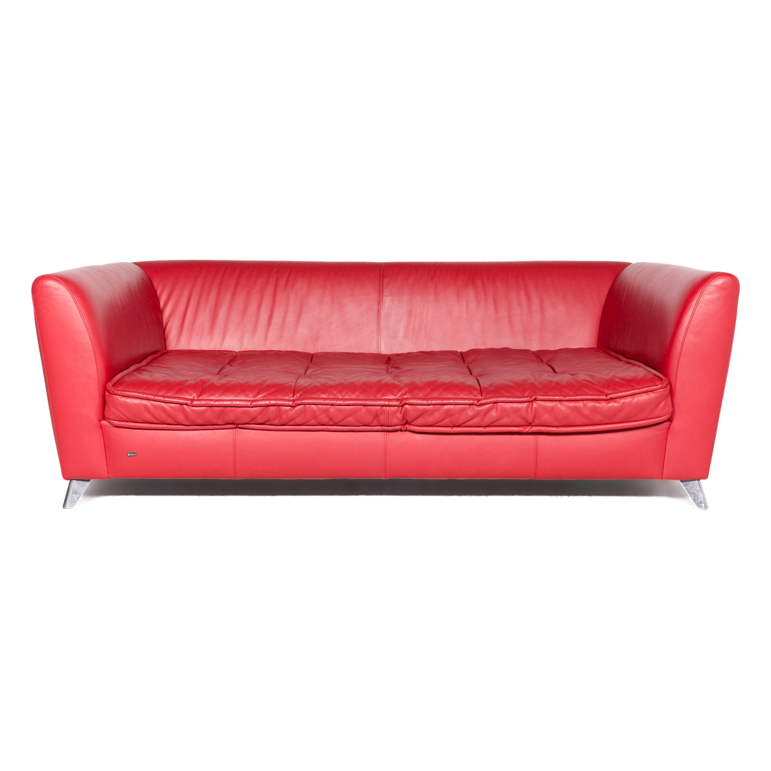 Bretz Monster designer leather sofa red genuine leather three-seater couch #8677