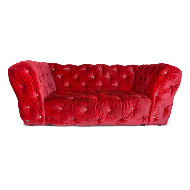 Bretz Marilyn Fabric Sofa Red Three Seater Couch #6672