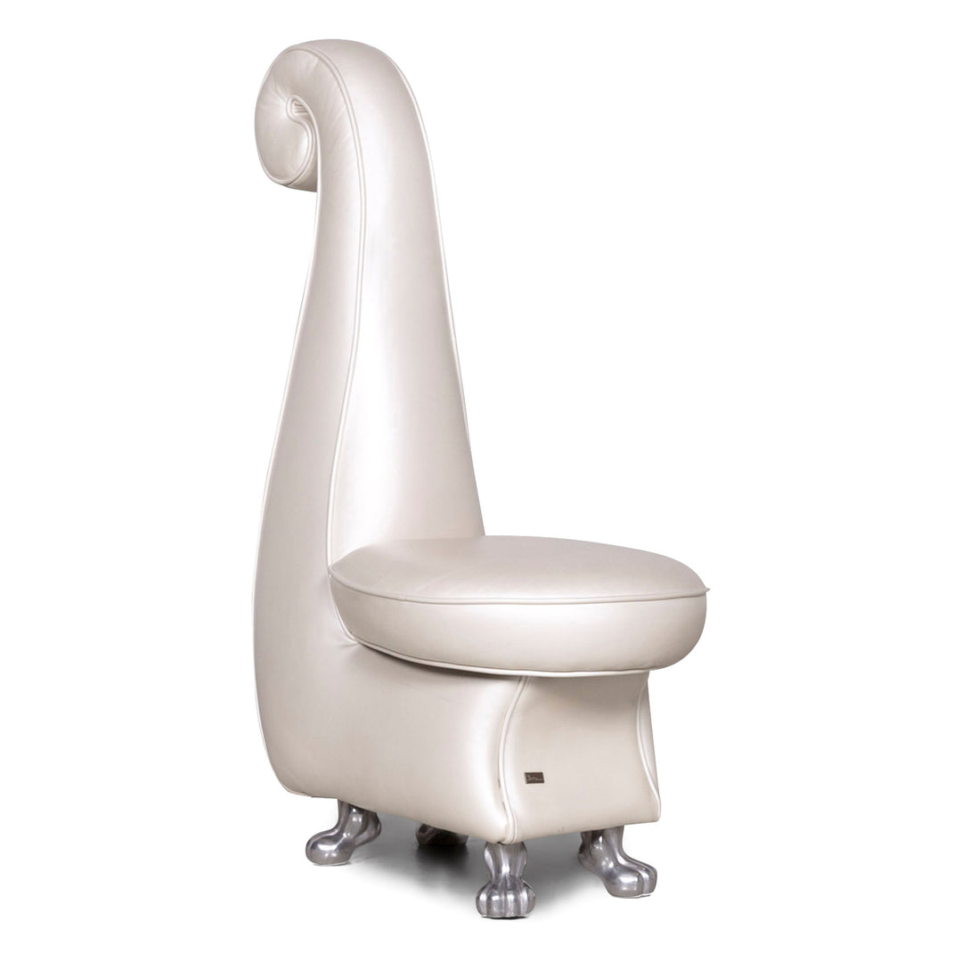 Bretz Rocky Designer Leder Sessel Weiß Perlmutt Stuhl #7221