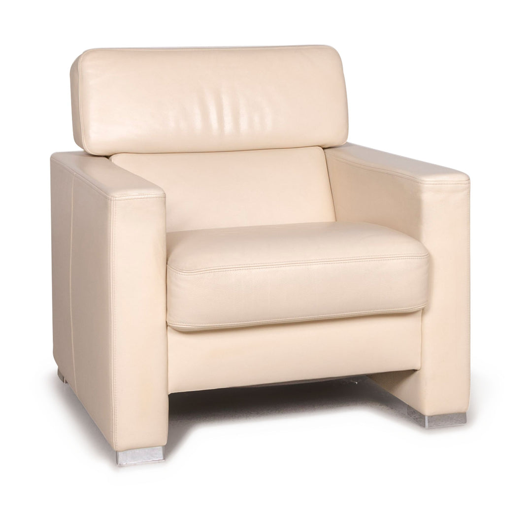 Brühl & Sippold designer leather armchair beige genuine leather #8457