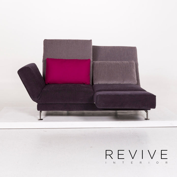 Brühl & Sippold Moule Stoff Sofa Lila Mehrfarbig Schlaffunktion Schlafsofa Couch #12197