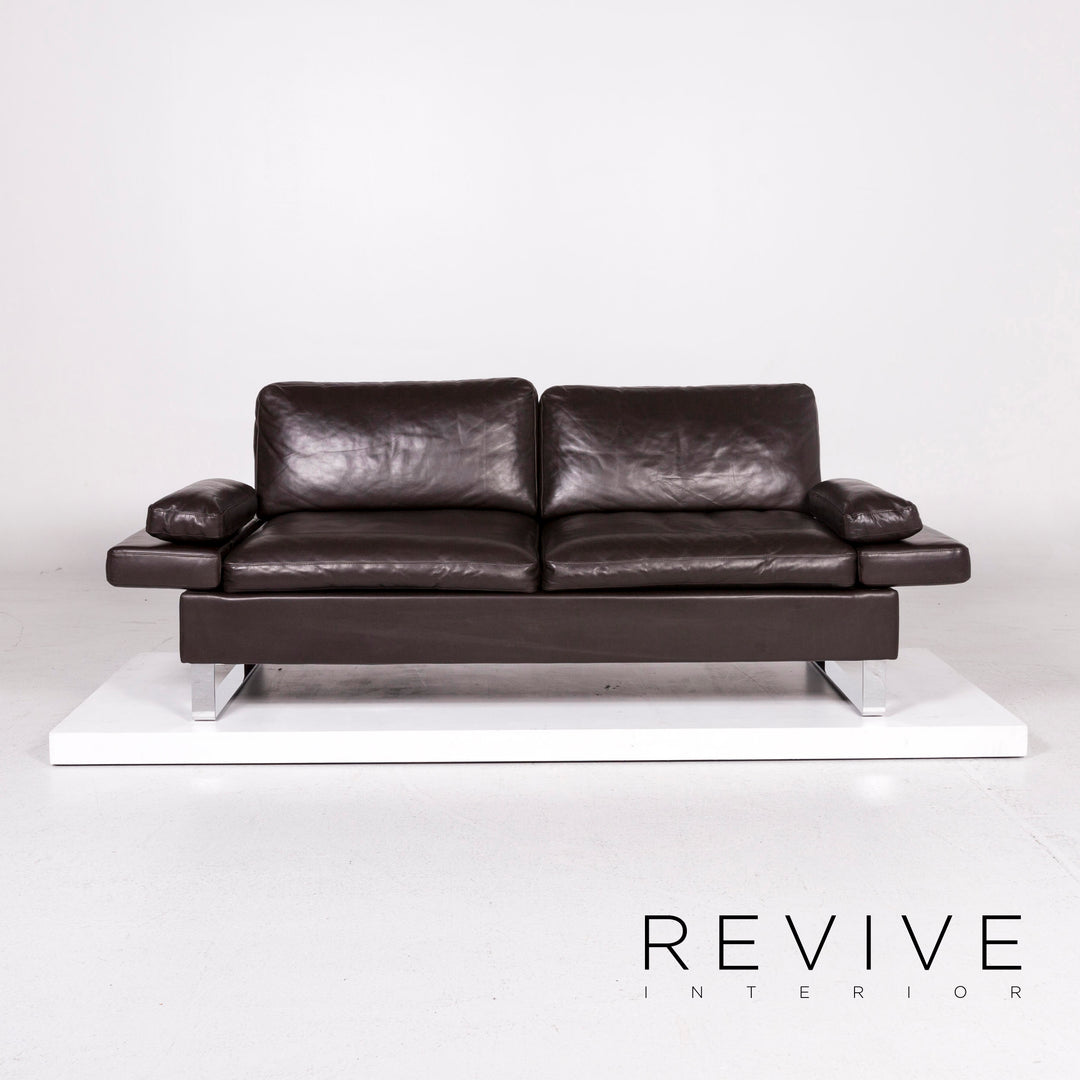 Brühl & Sippold Alba Leder Sofa Garnitur Braun 2x Zweisitzer #12194