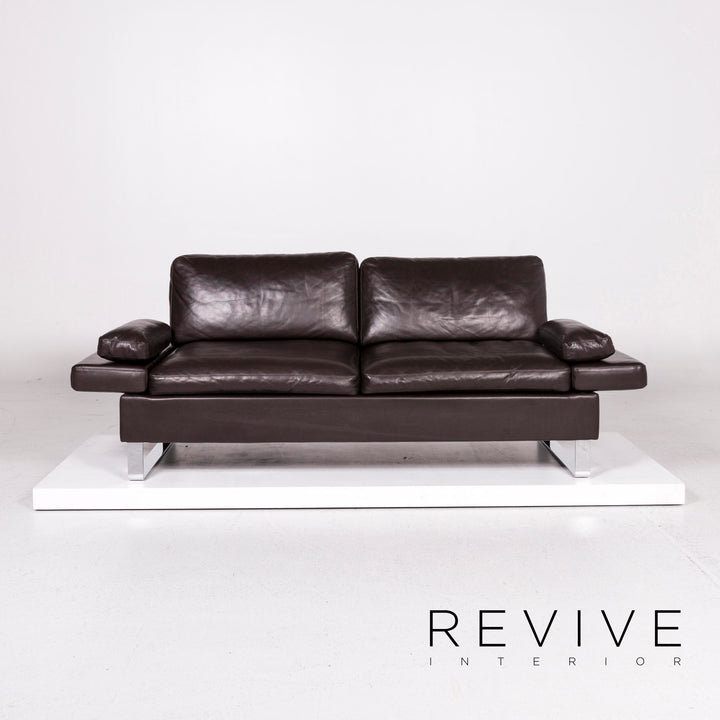 Brühl & Sippold Alba Leder Sofa Garnitur Braun 2x Zweisitzer #12194