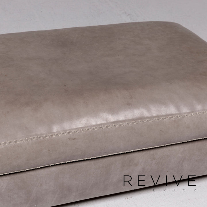 Machalke Valentino Leder Sofa Garnitur Grau 1x Dreisitzer 1x Couch #11340
