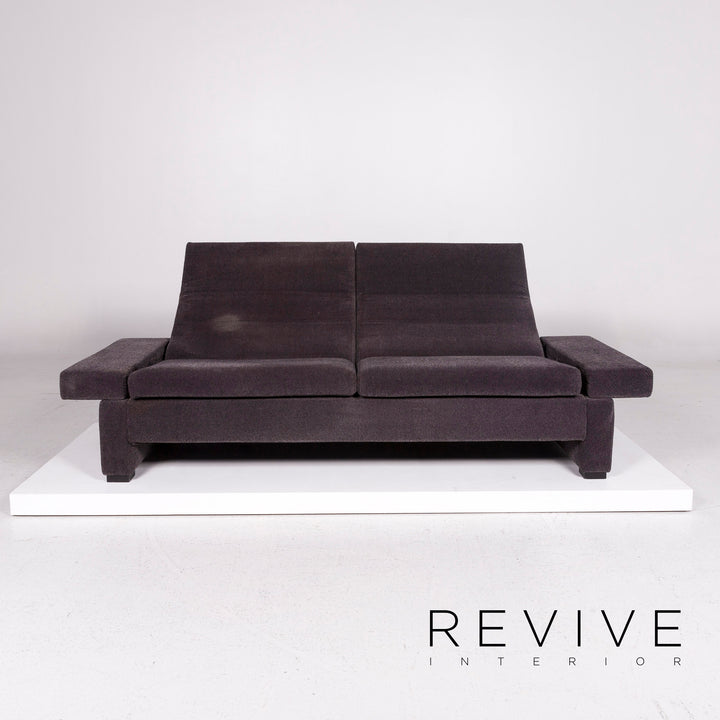 Brühl & Sippold Tomo Samt Stoff Sofa Anthrazit Grau Dreisitzer Couch #11430