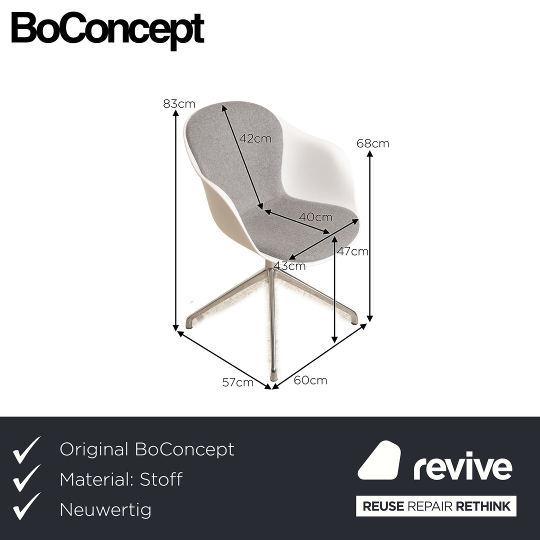 4er Garnitur BoConcept Adelaide Stoff Stuhl Grau