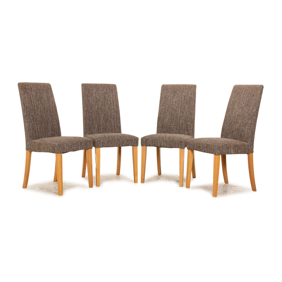 4er Garnitur BoConcept Stoff Stuhl Grau Braun
