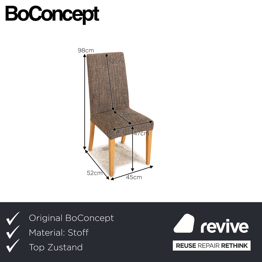 4er Garnitur BoConcept Stoff Stuhl Grau Braun