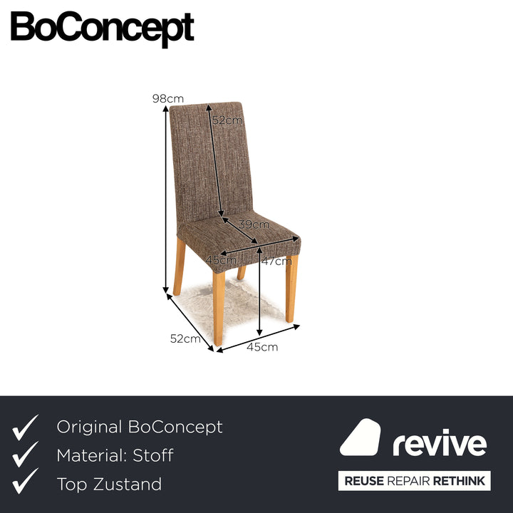 4er Garnitur BoConcept Stoff Stuhl Grau Braun