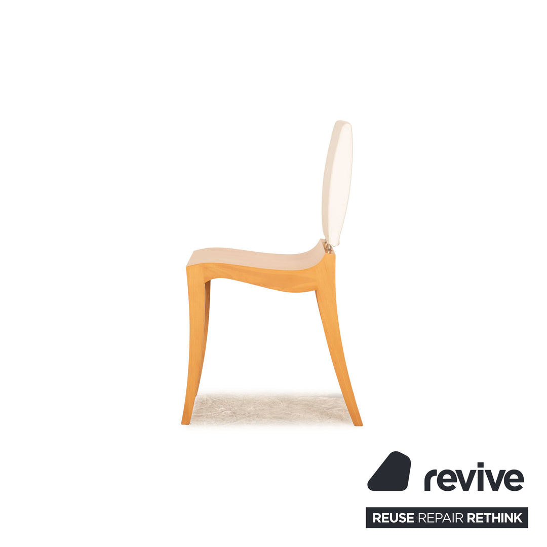 Set of 4 ligne roset Finn wood chair brown white