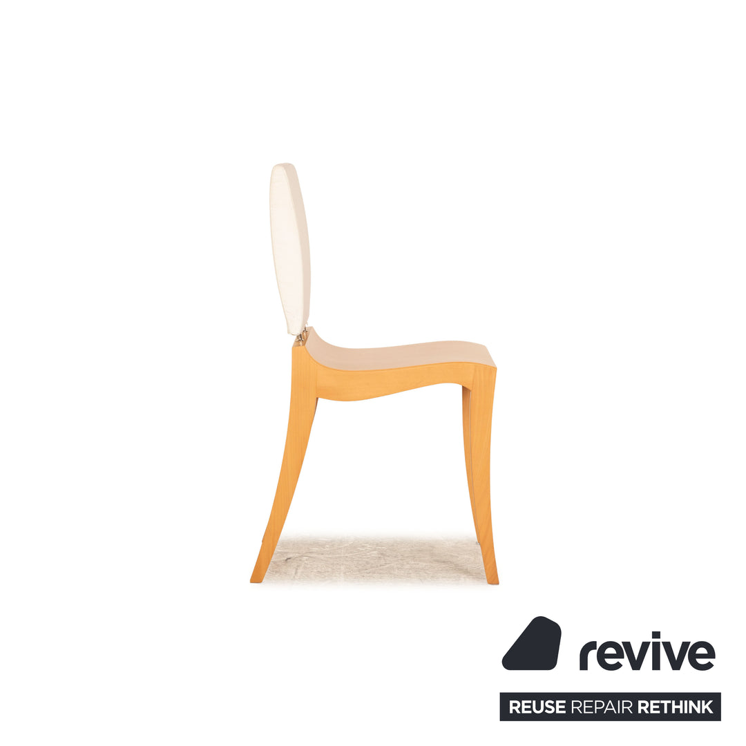 Set of 4 ligne roset Finn wood chair brown white