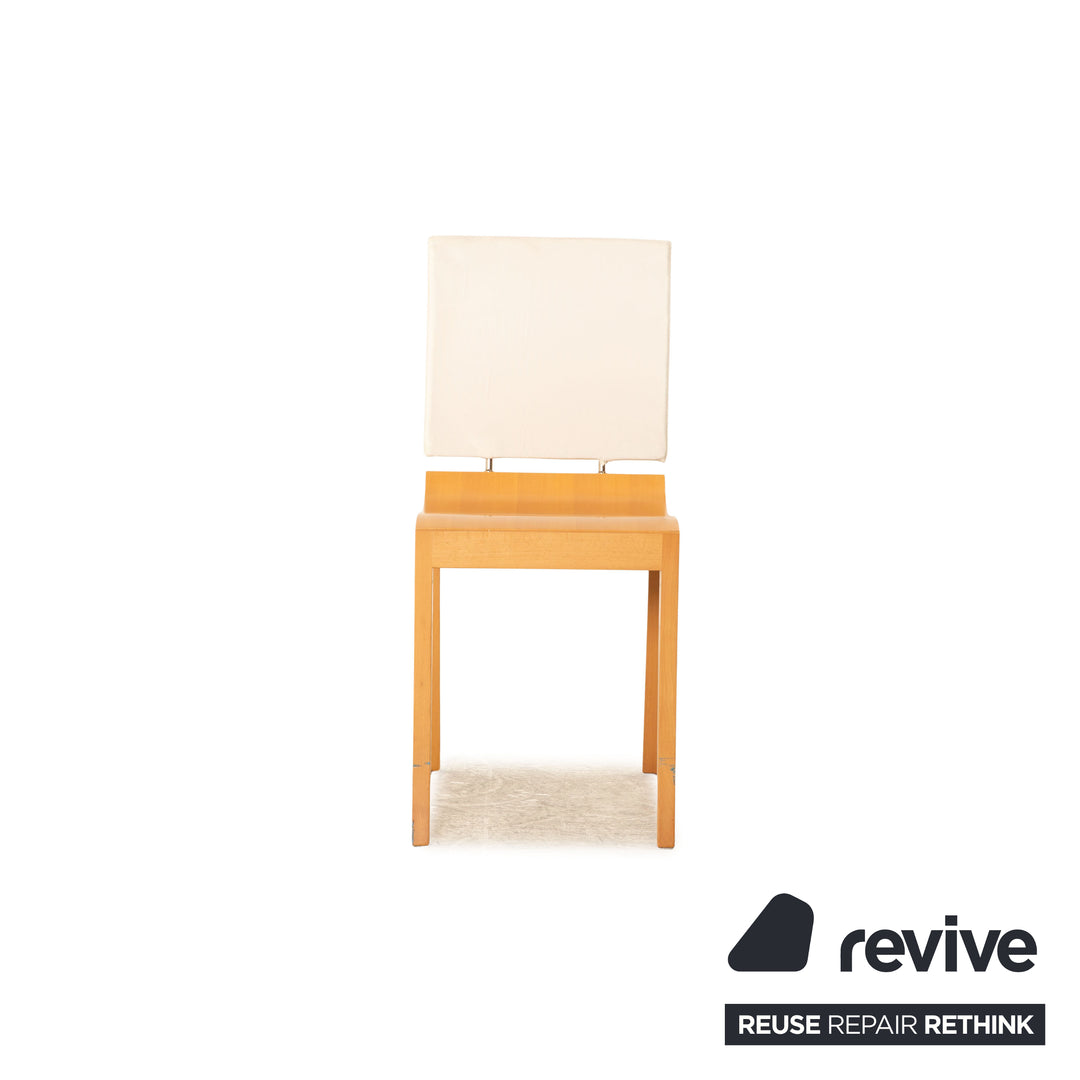 Set of 4 ligne roset Finn wood chair brown white