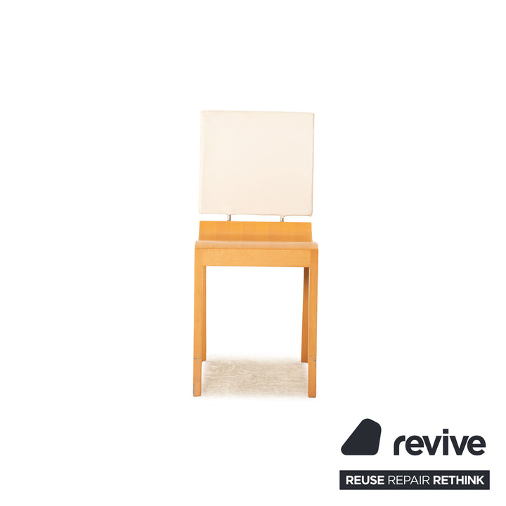 Set of 4 ligne roset Finn wood chair brown white