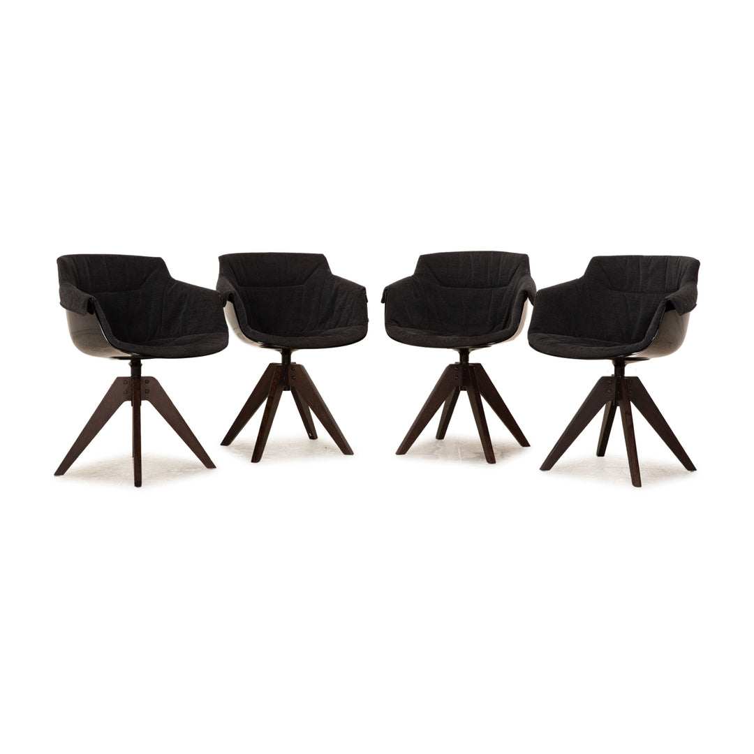 Set of 4 MDF Italia Flow Chair fabric chair gray