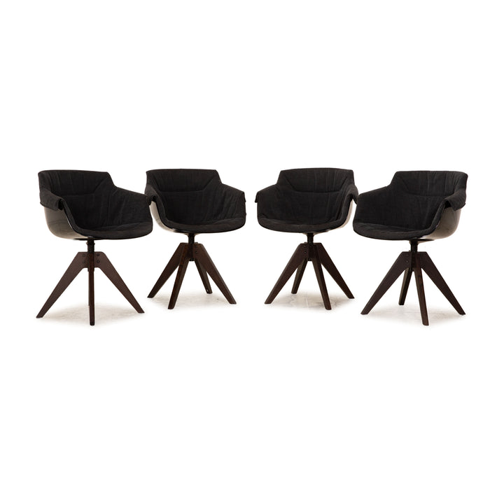 Set of 4 MDF Italia Flow Chair fabric chair gray