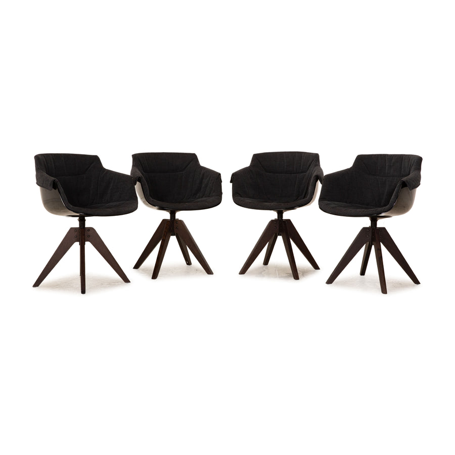 Set of 4 MDF Italia Flow Chair fabric chair gray