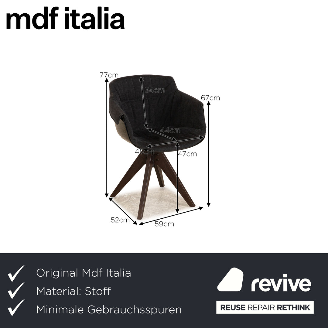 Set of 4 MDF Italia Flow Chair fabric chair gray