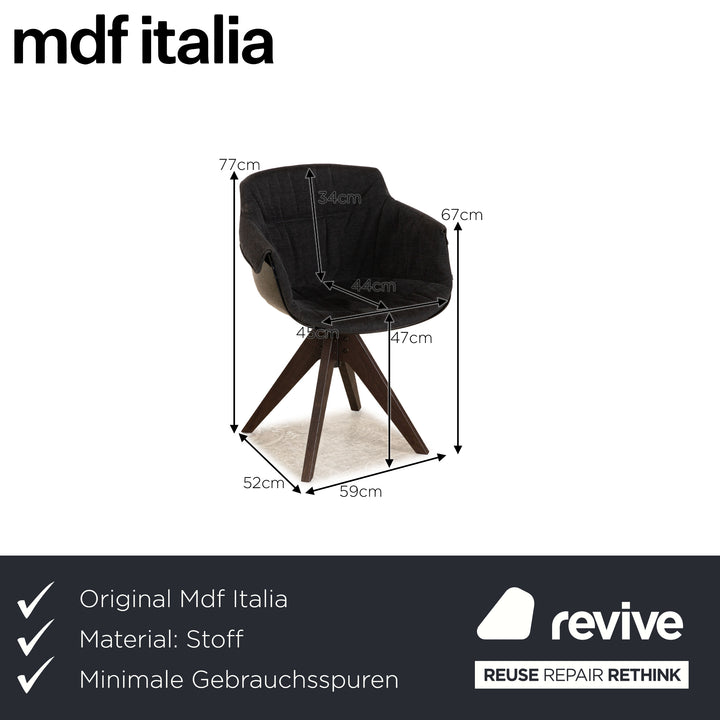 Set of 4 MDF Italia Flow Chair fabric chair gray