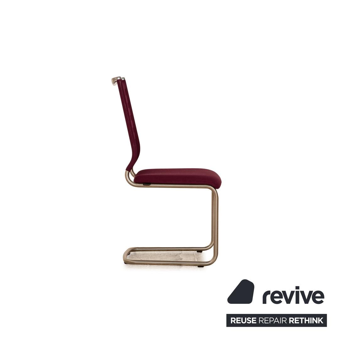Set of 4 Venajob Lilli stainless steel cantilever purple chair dining room